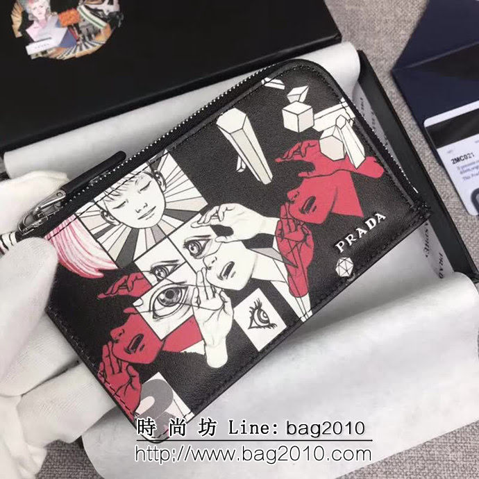PRADA普拉達 官網同步 2018最新漫畫印象系列 男士卡片夾 2MC021 DD1447